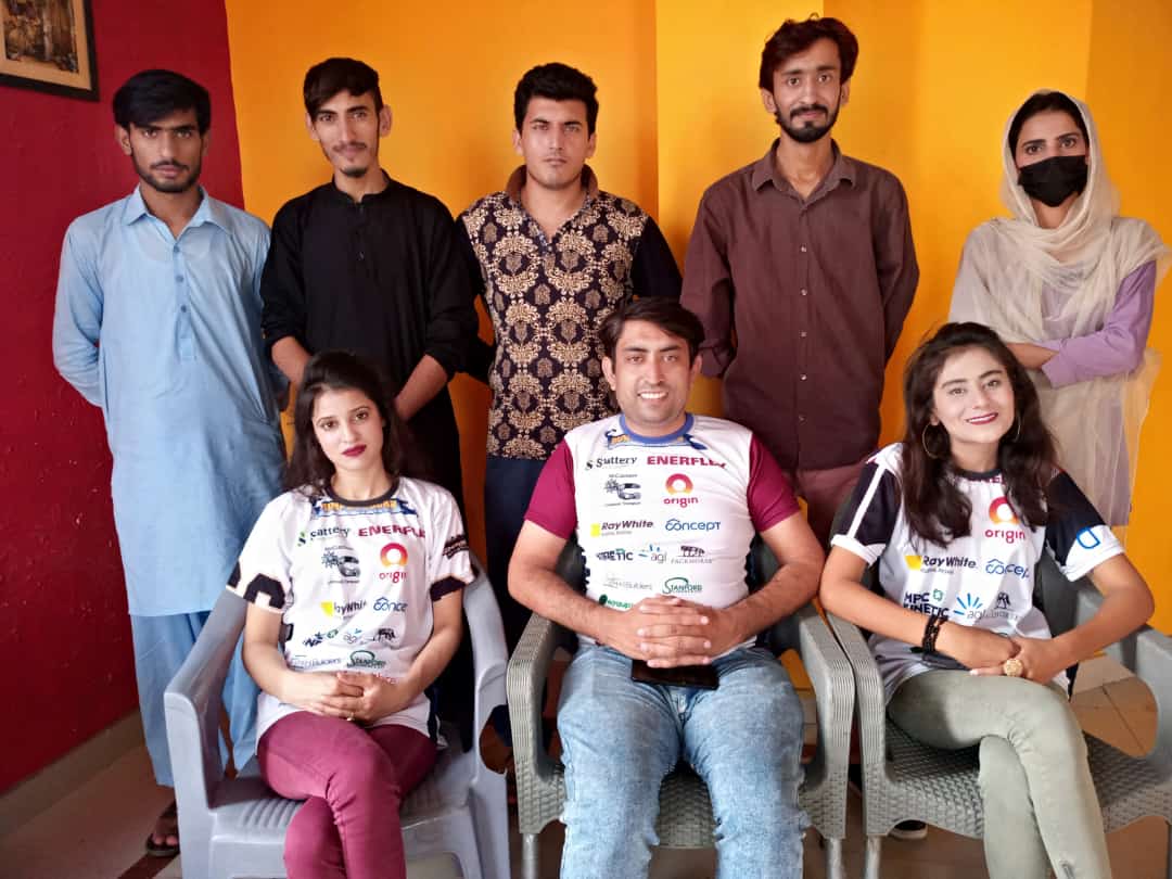 Acting Students at Lahore Film School. Male and Female Aspiring Acting Students group picture with Director founder Lahore Film School Abdul Majid. 